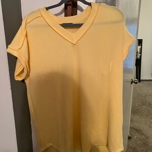 HEIMISH USA Yellow V-neck T-Shirt